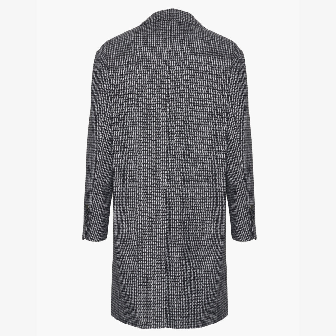 Single Breasted Check Overcoat