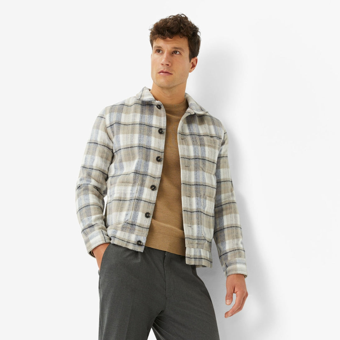 Santiago Beige Check Overshirt