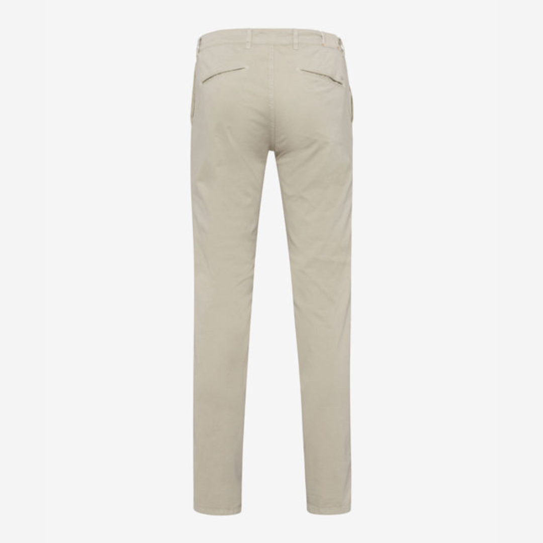 Back View of Silvio Hi-Flex Cotton Trousers for men, high stretch fine cotton performance chino fabric. Tapered fit, five pocket trouser.